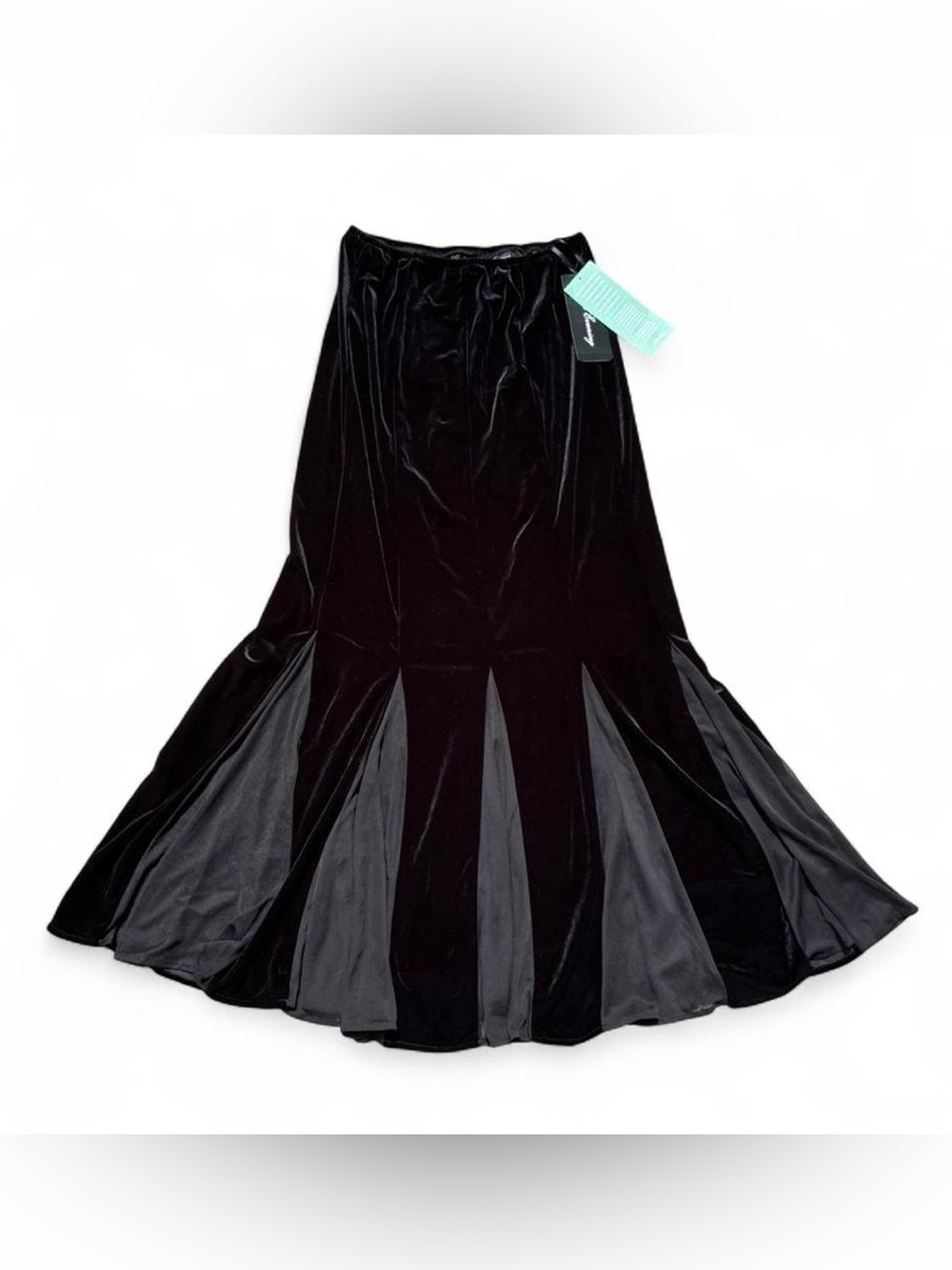 Women's Black Velvet and mesh Mermaid Skirt